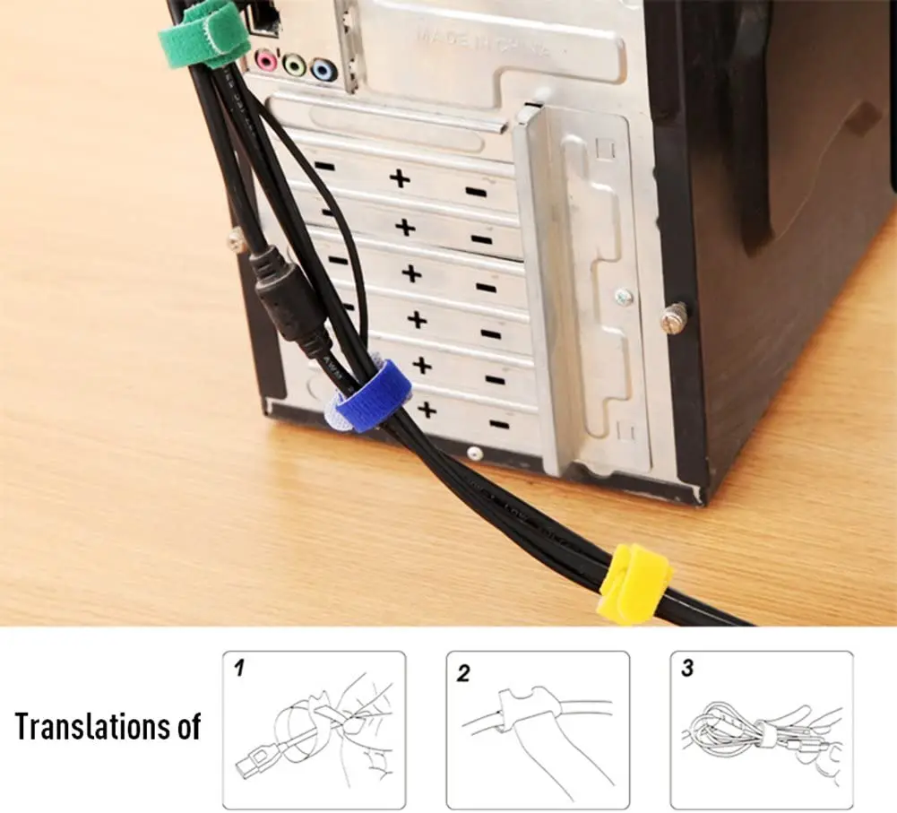 Custom logo fastener strap hook and loop cable tie