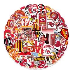 50 Pcs Kansas City Chiefs Football Graffiti Stickers Car Trunk Mobile Phone Water Cup Decoration Stickers Wholesale