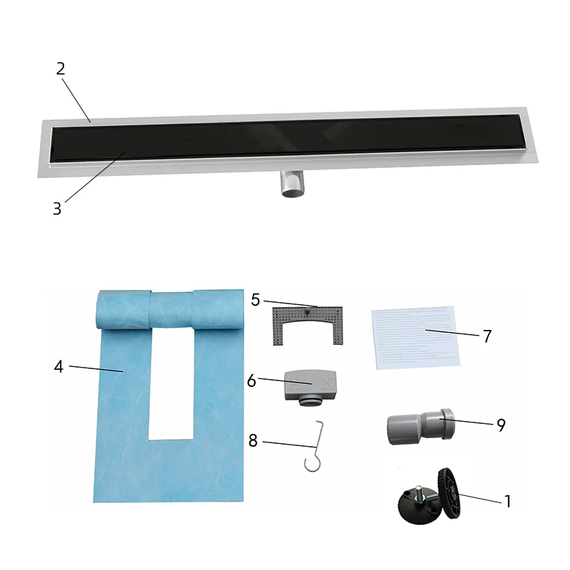 Wholesale Invisible Linear Drain Tile Insert Shower Drain SUS304 Stainless Steel Bathroom Floor Drain