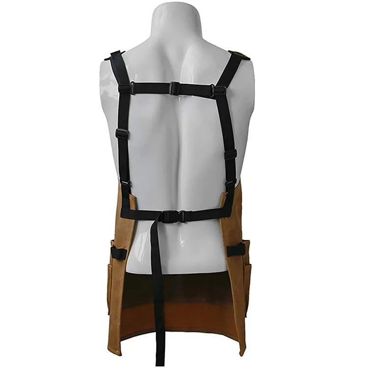 27 Heavy Duty Durable Multi-Use Shop Waxed Canvas Work Tool Aprons with Pockets for Men and Women