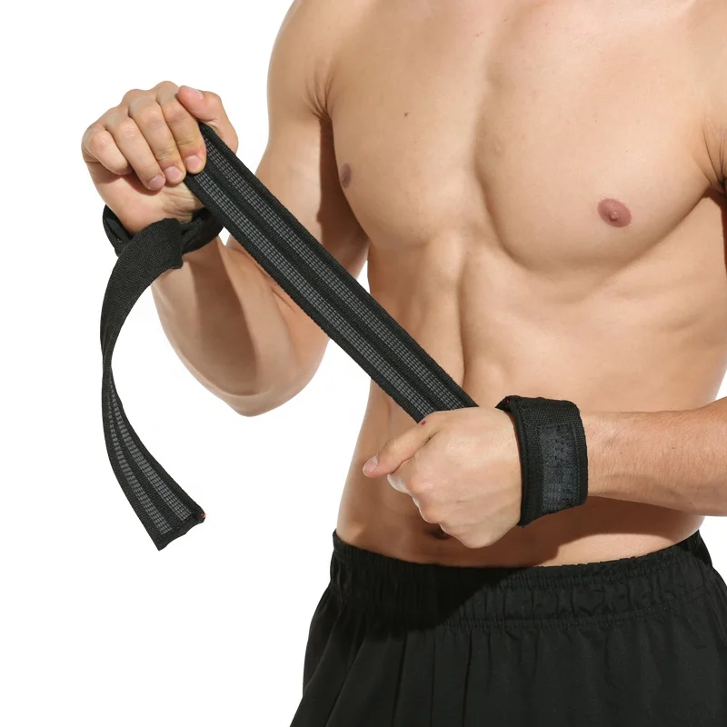 Adjustable Silicone Anti Slip Dumbbell Wrist Wraps Straps Weightlifting wrist Band Customized Logo Accept Black