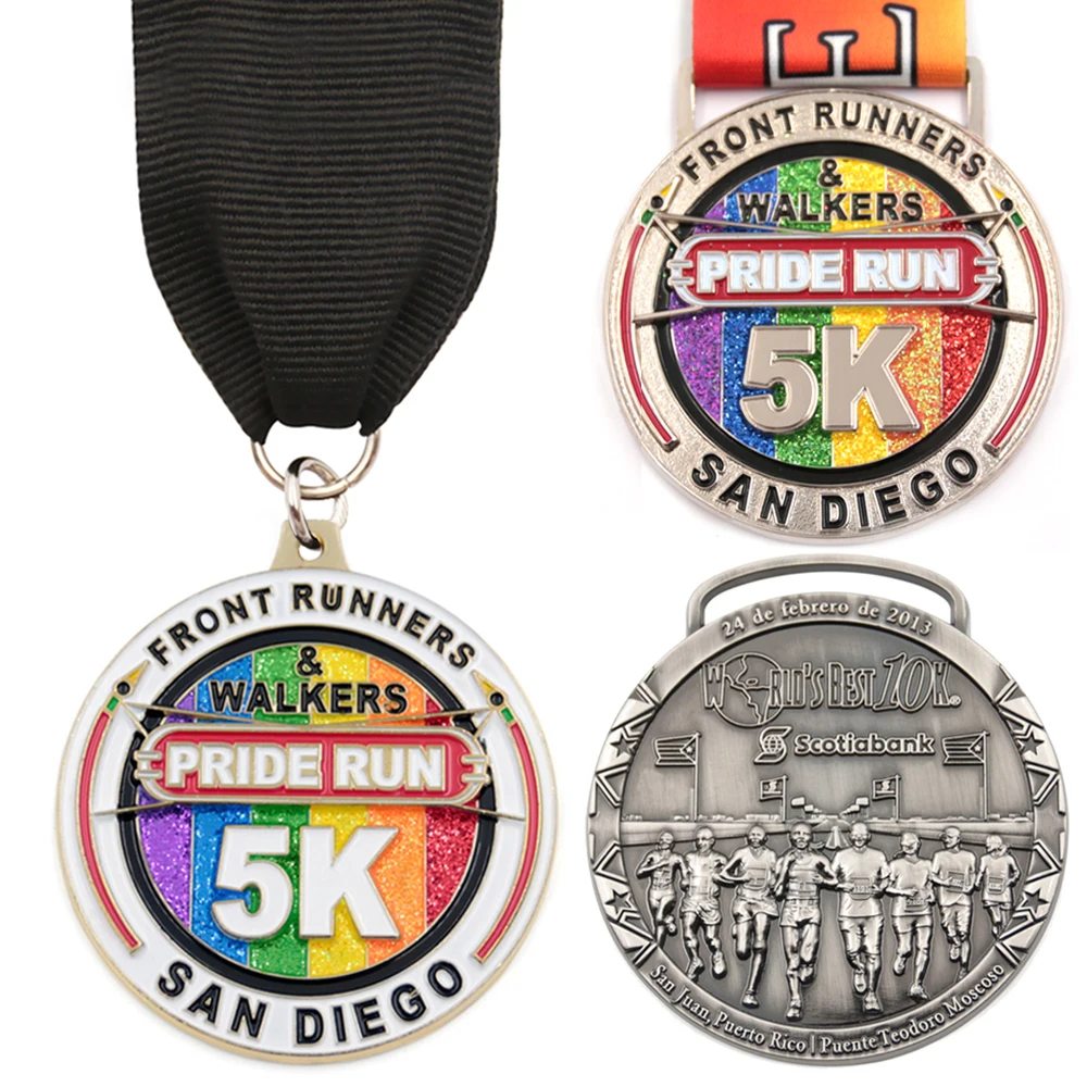 Напечатанная на заказ эпоксидная награда из нержавеющей стали, спортивная гоночная медаль