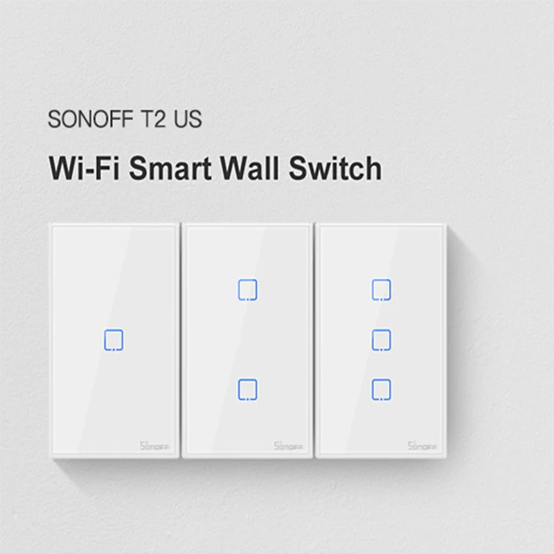 Умный настенный сенсорный выключатель Sonoff T2 Wi-Fi 1/2/3 клавиши