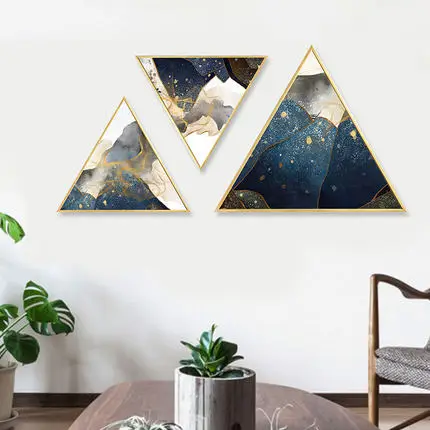 Abstract Triangle Wall Art Picture  Home Decor Painting Modern Oil Canvas Painting Print For Living Room