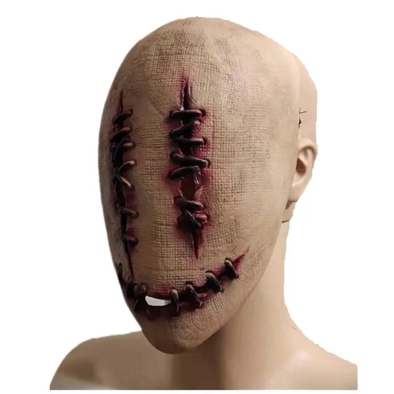 2023 маска-гримаса с улыбкой головной убор Хэллоуин платье до половины лица маска-призрак