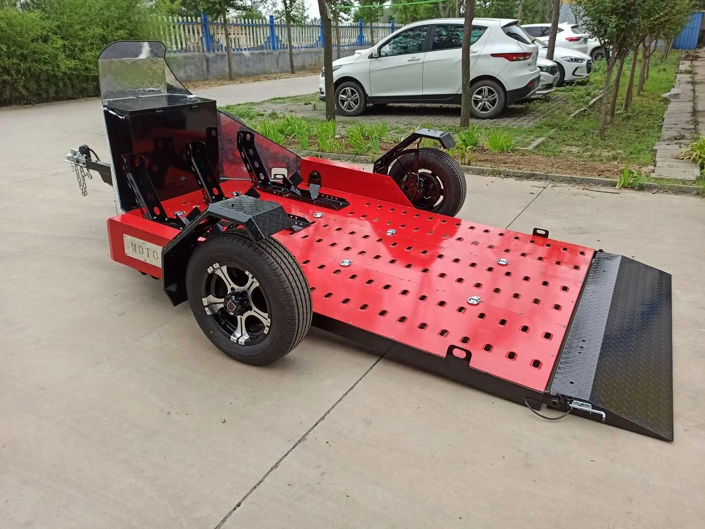 800KG  Single Axle Electric Brake Mini Carry Excavator Trailer Motorcycle Trailer