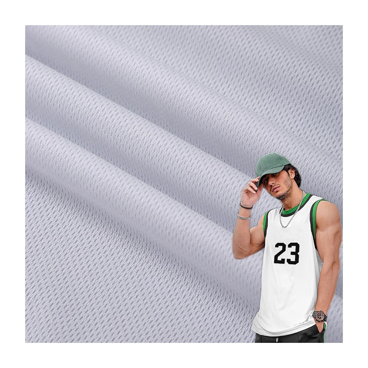 stock lot 75D/72F eyelet mesh football jersey fabric 100%polyester white bird eye mesh fabric for sublimation print