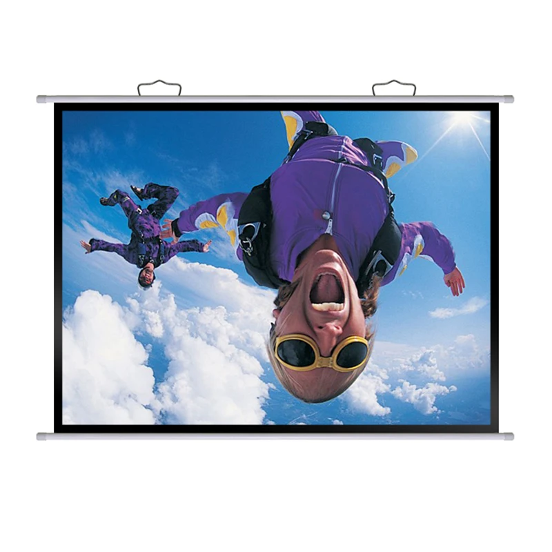 Foldable projector screen 120 projection white fiberglass fabric