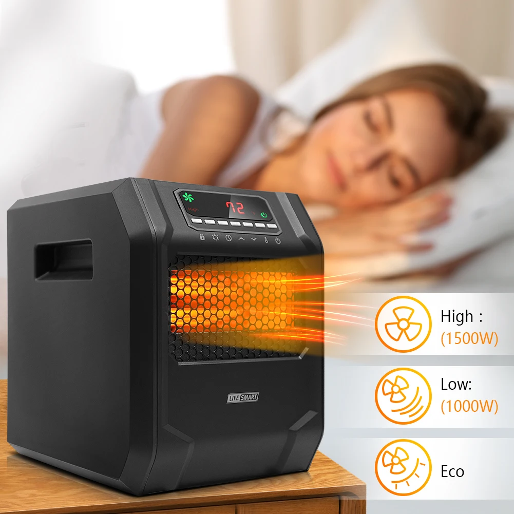  Небольшой портативный офиса 1000w 1500w 6-элемент инфракрасные обогреватели