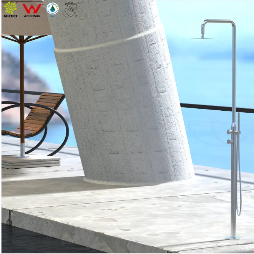 Marine grade 316L  stainless steel Freestanding  outdoor pool shower  swimming pool beach garden  courtyard shower mixer
