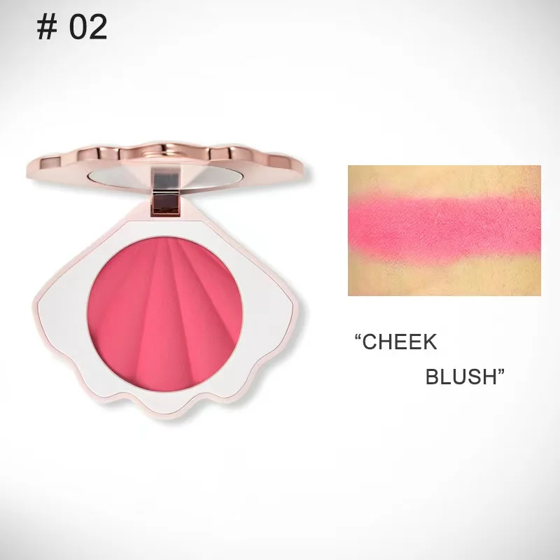 OEM Lightweight 5 Colors Blush Powder High Pigment Shell Blusher Face Cosmetics Private Label Pink Blush