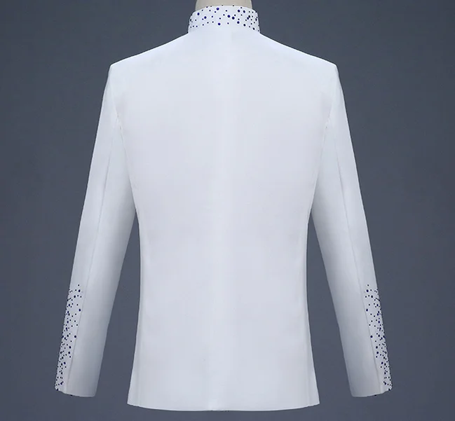 Ready to wear пользовательские молодого человека смокинг с синим бриллиантом и белым воротником, костюм