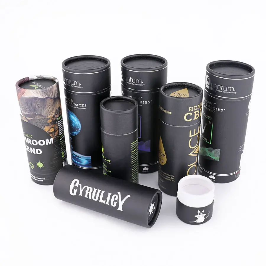 Handmade Rigid Cardboard Paper Florist Portable Custom Luxury round cylinder gift box