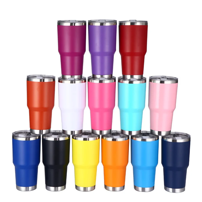 Best-selling Car Water Cup Metal Tumbler Insulated  Stainless Steel Double-wall Heat Cool Preservation