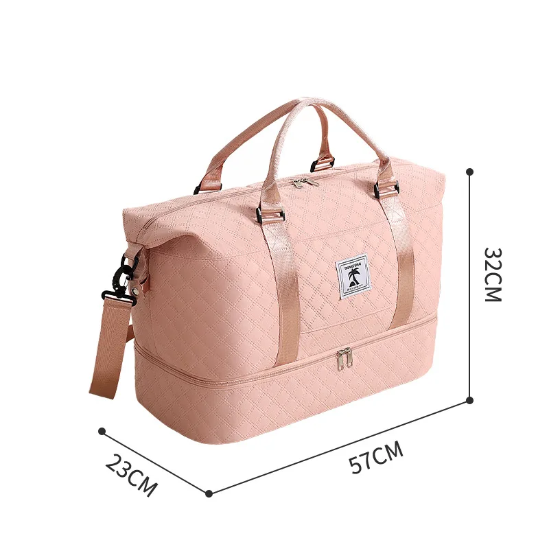 Large Capacity Travel Clothes Shoes Separation Storage Bag Sports Gym Single Shoulder Bag Organizer Bag with Handle