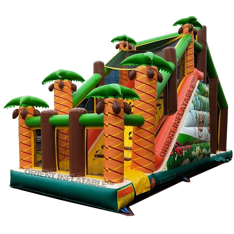 Надувной тропический лес, Надувное препятствие, бег, прыжки, джунгли, вызов, воздушный прыжок, продажа