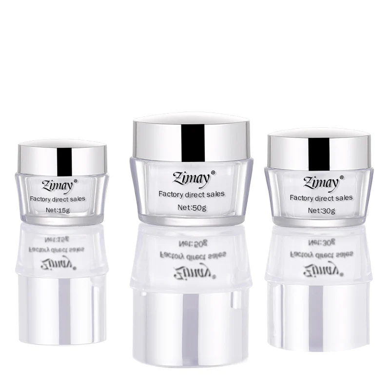 Luxury pet empty cosmetic packaging 15g 30g 50g cosmetics cream bottles and jars for skin care cosmetic jar with lids