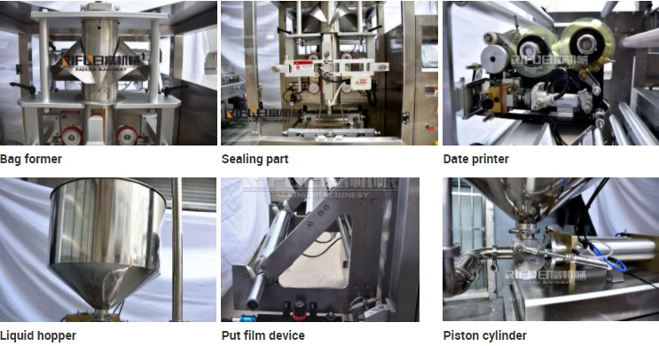 Automatic VFFS milk water juice bag sachet pouch packing machine price Oil sauce filling and sealing machine