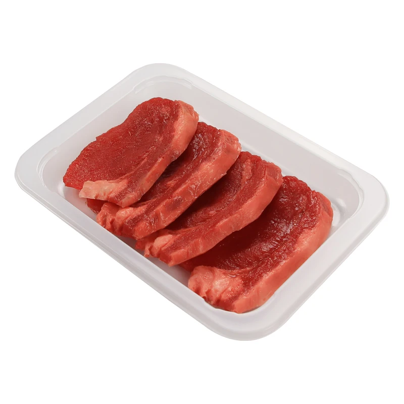 High Temperature Resistant Black Clear Rectangular Steak Seafood Blister Plastic PP CPET Packing Container Tray Meat Packaging