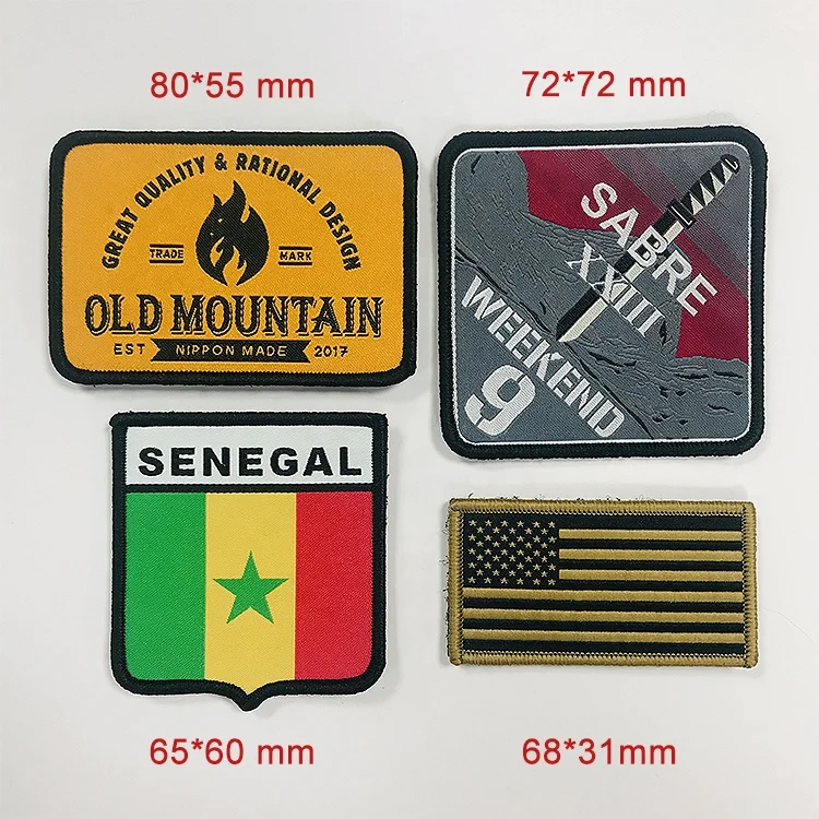 Custom Embroidery Woven Patch Hook And Loop Patch Velcroes Patches