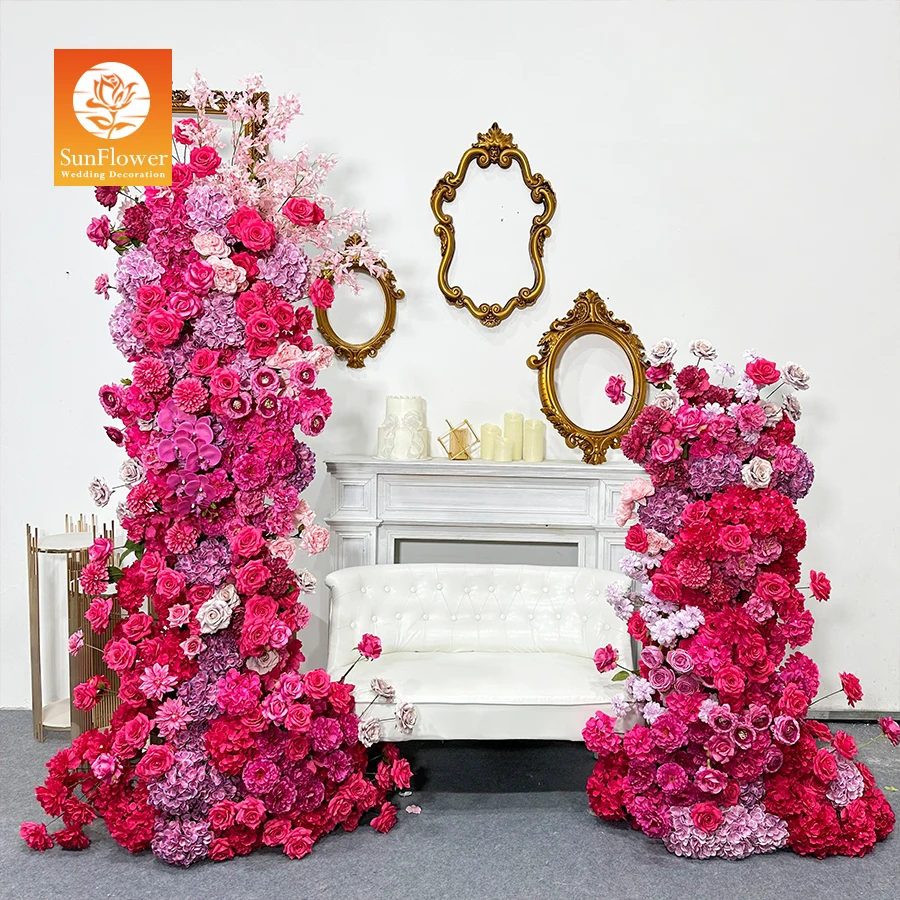 Sunwedding High Quality Wedding Arch Artificial Pink Flower Arch for Wedding Decoration Backdrop