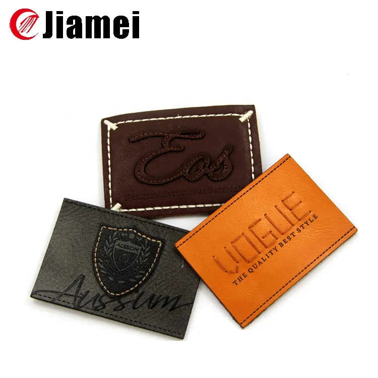 Durable Custom Embossed Jeans Leather Patch Labels for Jeans