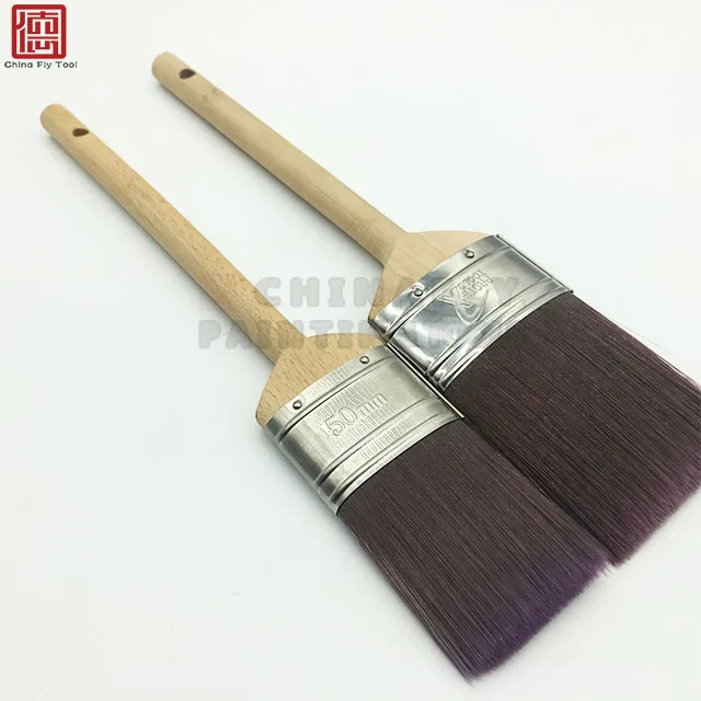 CTWHPB040  Top quality Australian Type wooden handle oval ferrule  purple color nylon/Polyester  Filament Paint Brushes