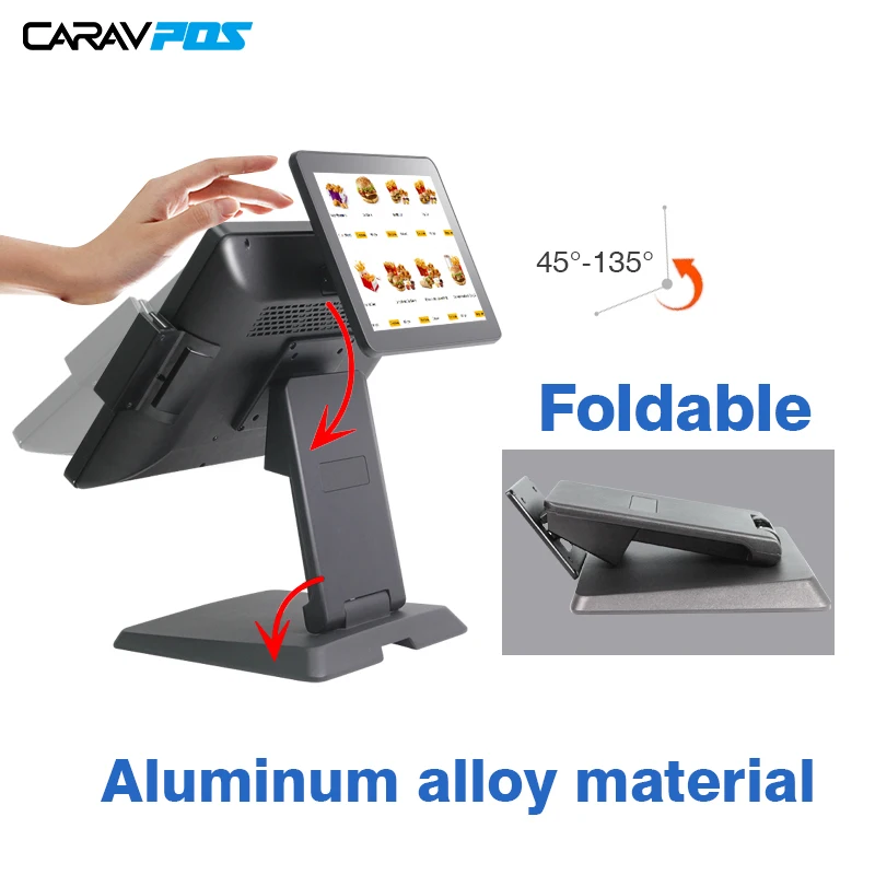 Smart Windows 10 Touch Screen Cash Register Best Aluminium Shell All In One Pos Terminal System For Restaurant