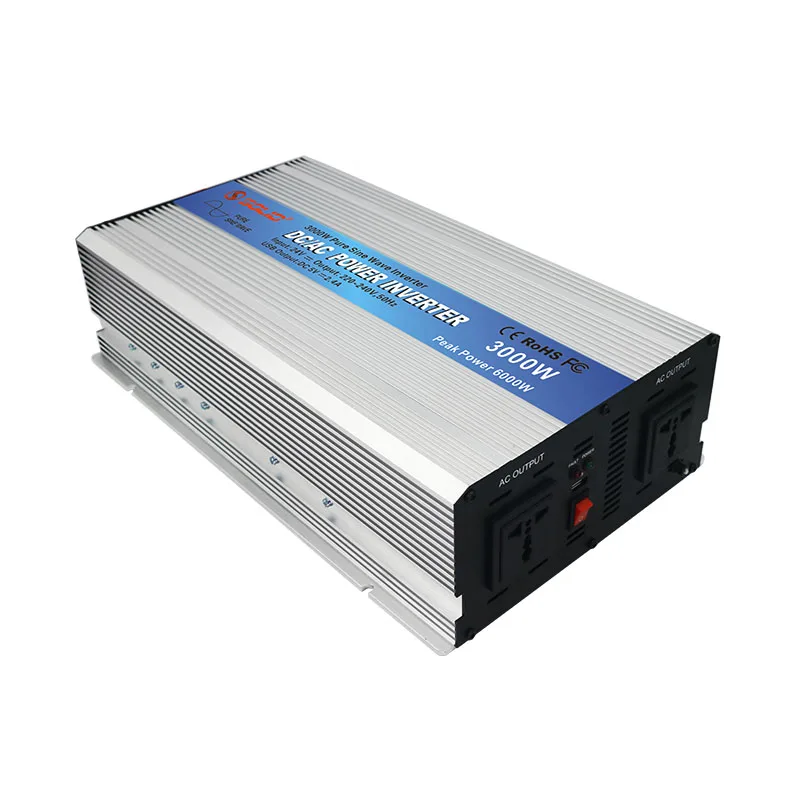 3000W 4000W Smart Inverter Inversor 12VDC 24VDC 48VDC To 110VAC 220VAC 230VAC Pure Sine Wave Inverter 3KW 4KW