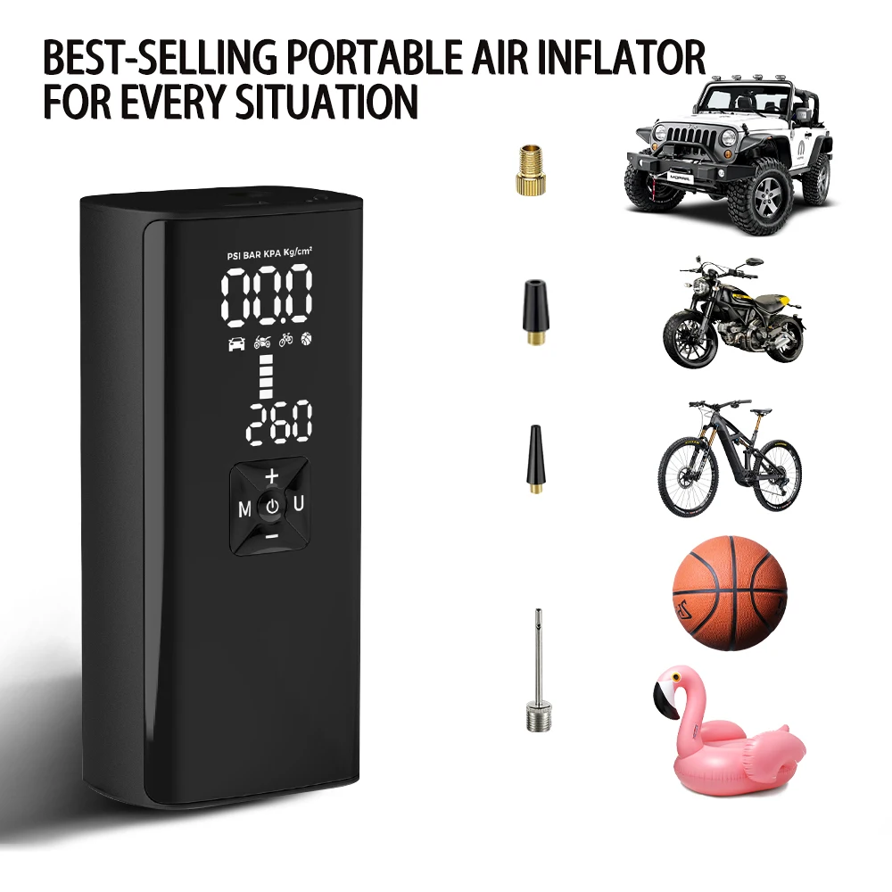 Portable Air Compressor Carmin Super Fast Inflate12V DC Air Pump Black OEM For Bicycle 2000 * 3mah