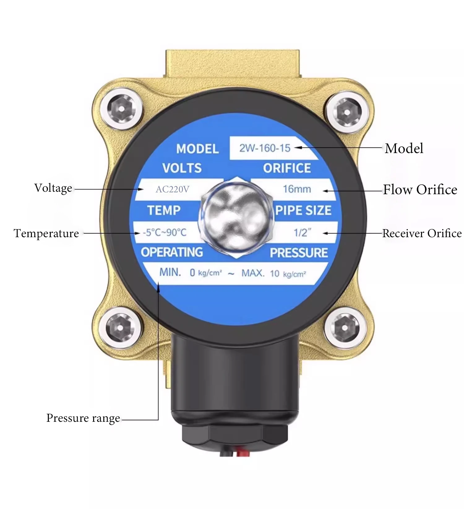 Direct Drive Type 2 Way Normal Colse Brass Solenoid Water Valves For Water Flow