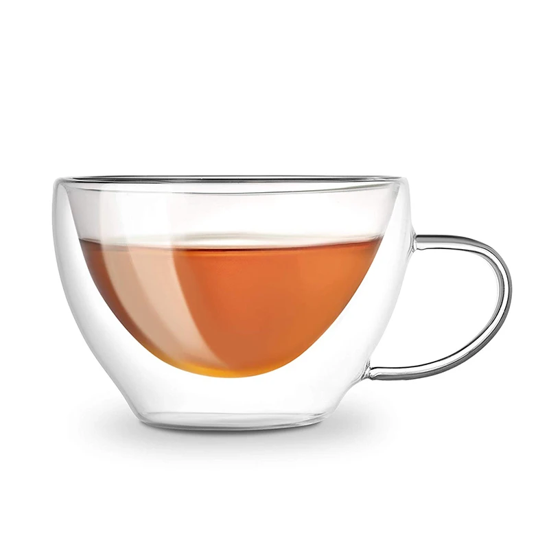 
Wholesale Customized 13 oz Tea Cups Double Walled Thermal Borosilicate Glass Insulated Cup Coffee, Espresso Tea Cappuccino 