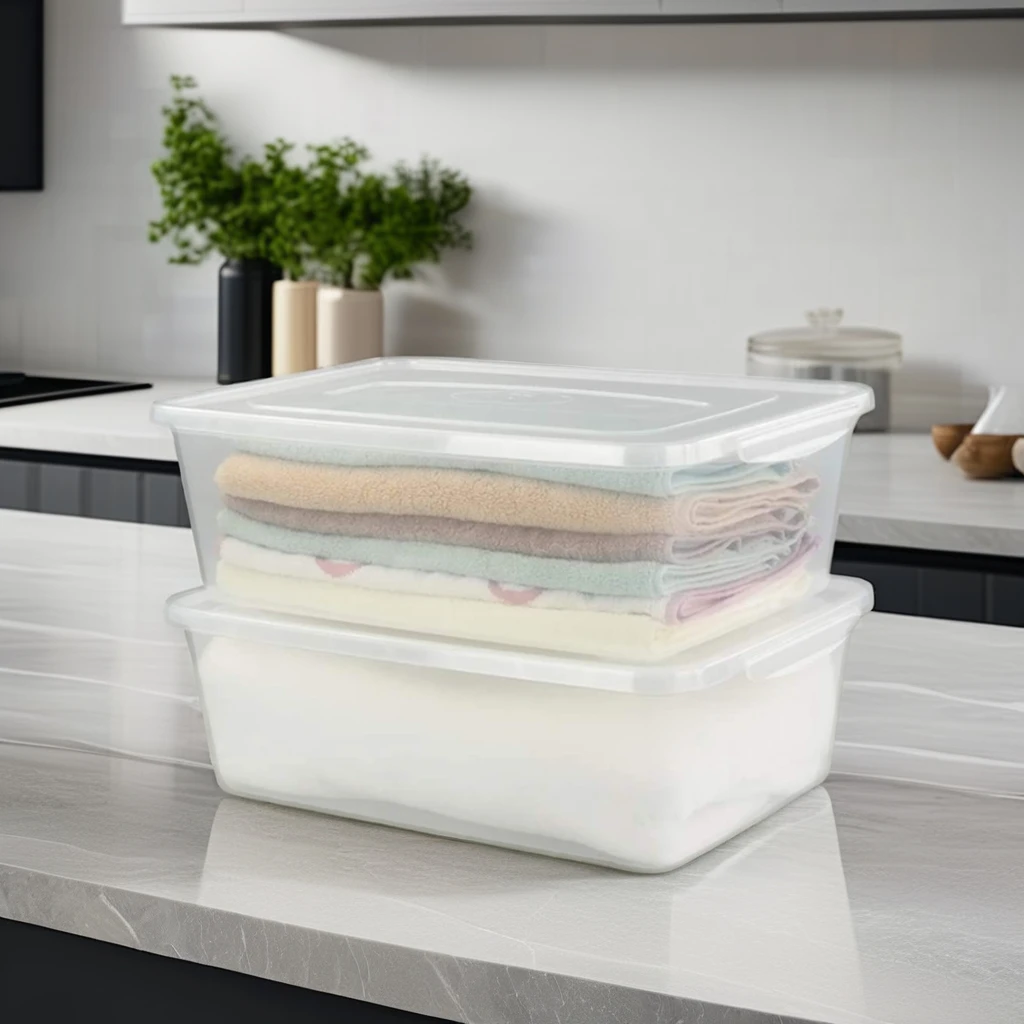 Household items clear utensil towels clothes containers car trunk sets bins tool organizers plastic storage boxes with lids