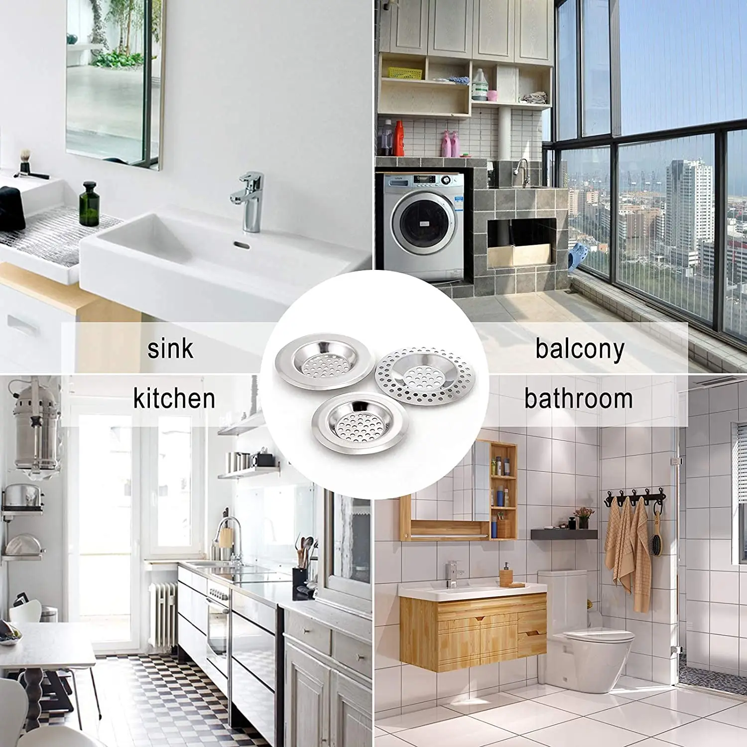 Stainless Steel round Hot Sale Kitchen Sink Filter High Quality bathroom Drain basket Wholesale Sink Strainer Drain Strainer