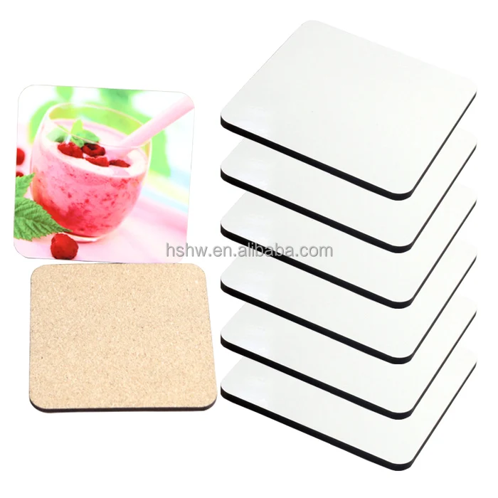 FREE SAMPLE Square Wood Placemat Printing Mdf Sublimation Cork Coasters 3mm Placemats Coaster For Heat Press