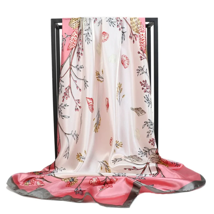 90*90 Luxury Silk Material Brand Letter C Style New Current Long Summer Scarves For Women