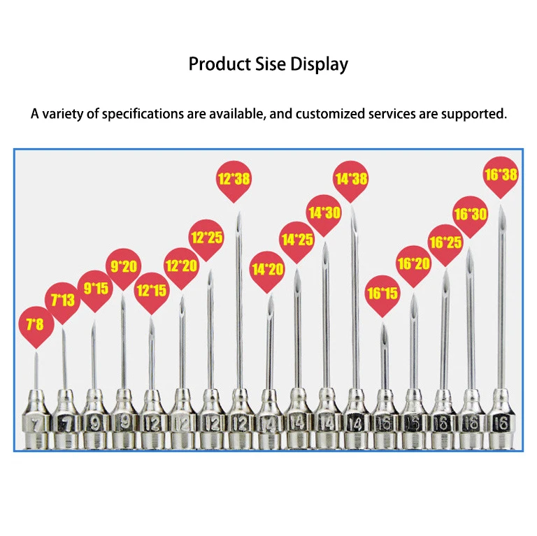 Hot Sale Animal Vaccination Injector Needles Reusable Stainless Steel Veterinary Hypodermic Syringe Needle