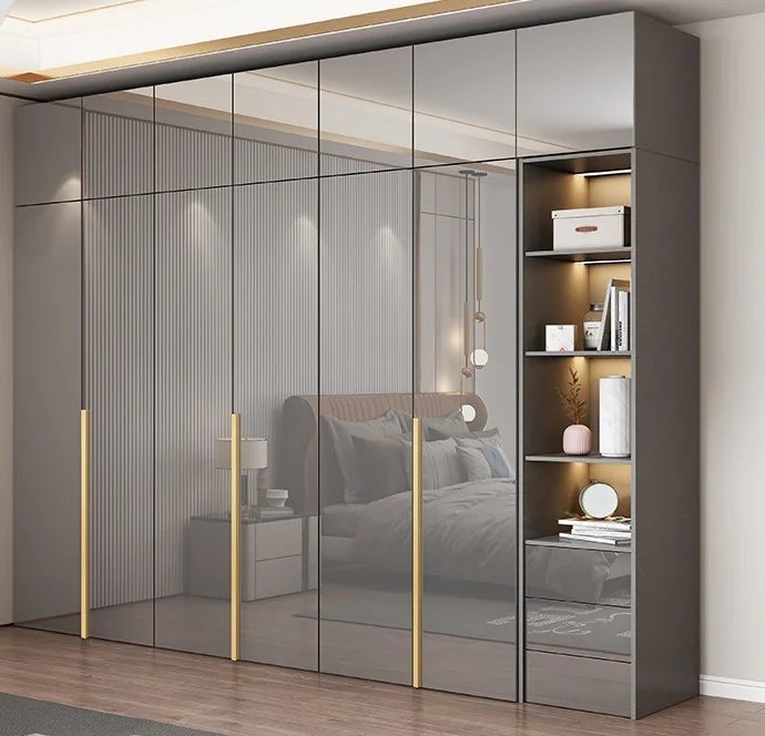 Foshan Melamine Open Clothes Luxury Furniture 2 Door Small Designs Cupboards For Bedroom Wardrobe