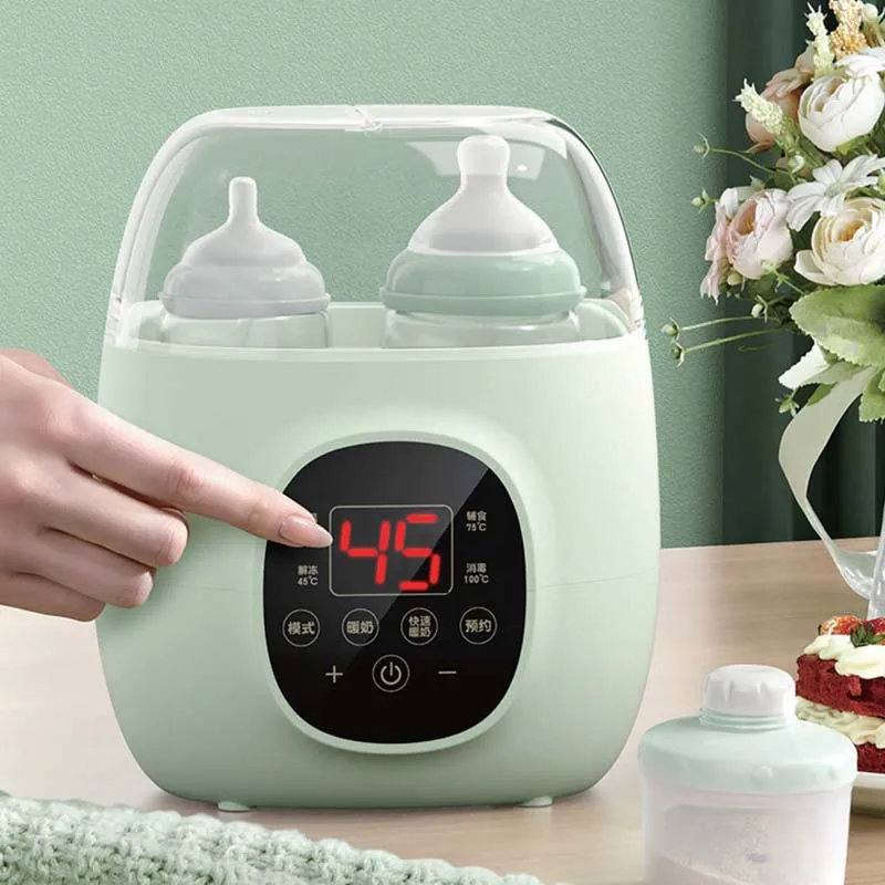 Intelligent LED Panel Control Electric Baby Milk Bottle Warmer Double Bottle Steam Sterilizer Food Heater