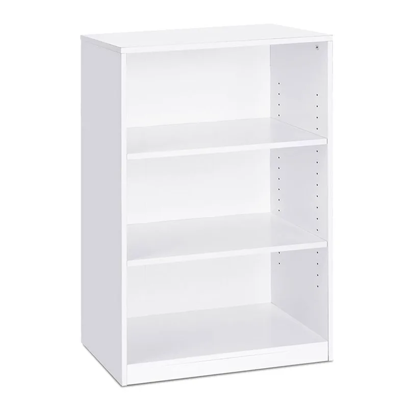 Simple Home 3-Tier Adjustable Shelf Bookcase Modern Simple 3 Tier Bookshelf Particle Board MDF for Living Room