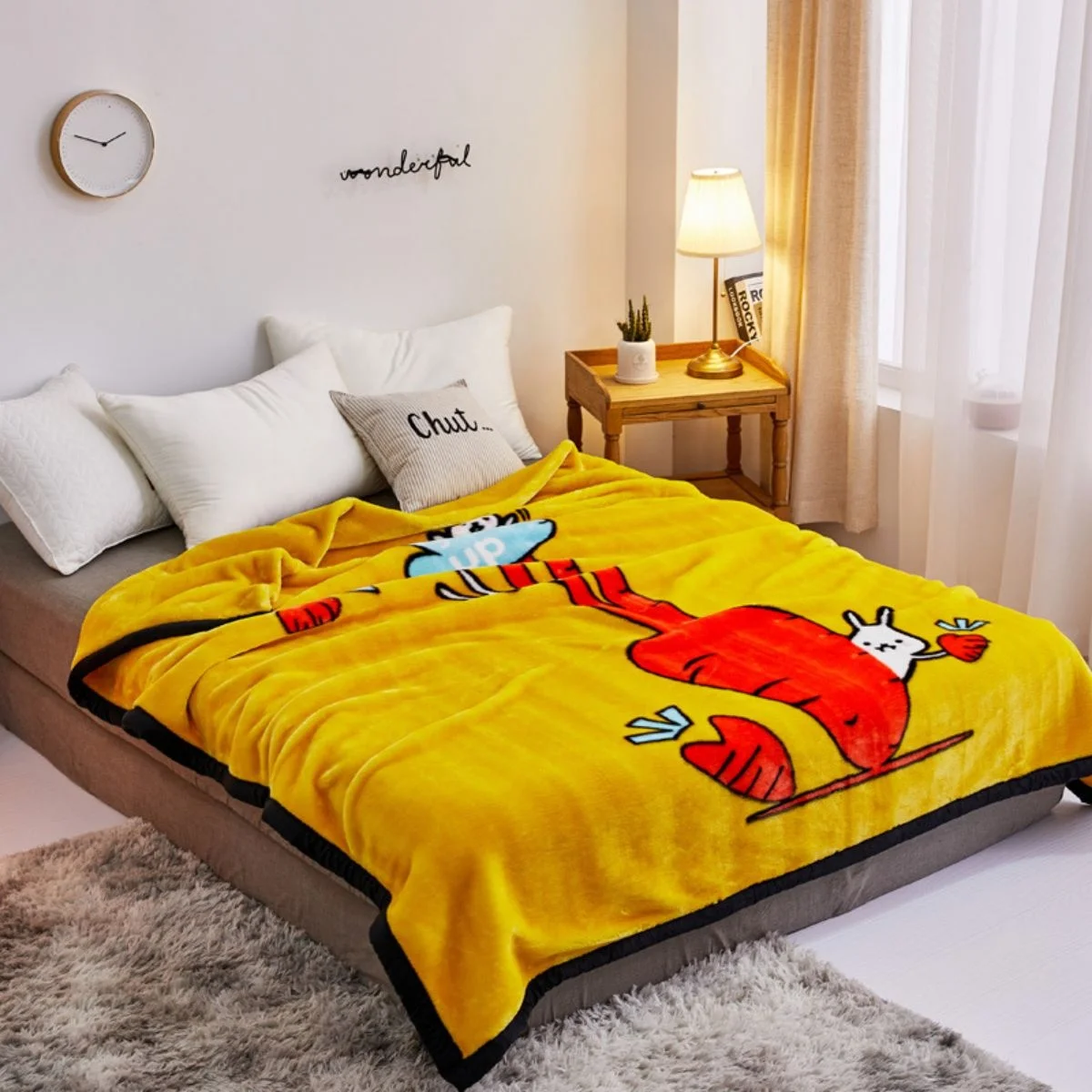 2ply 2kg 3kg 4 kg Super Soft Heavy Winter Blanket King Size Luxury  Thick Korean Raschel Blanket