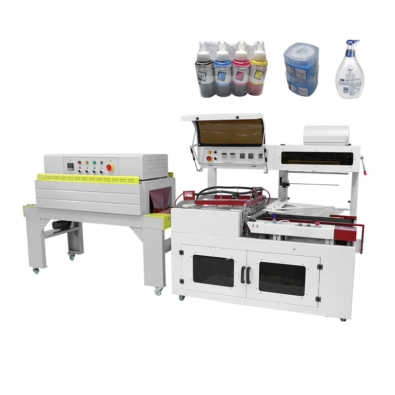 FL750+7530 Automatic PE/POF Film Sealing and Cutting Machine with Shrink Wrapping Machine for Packing Food Beverage Chemical