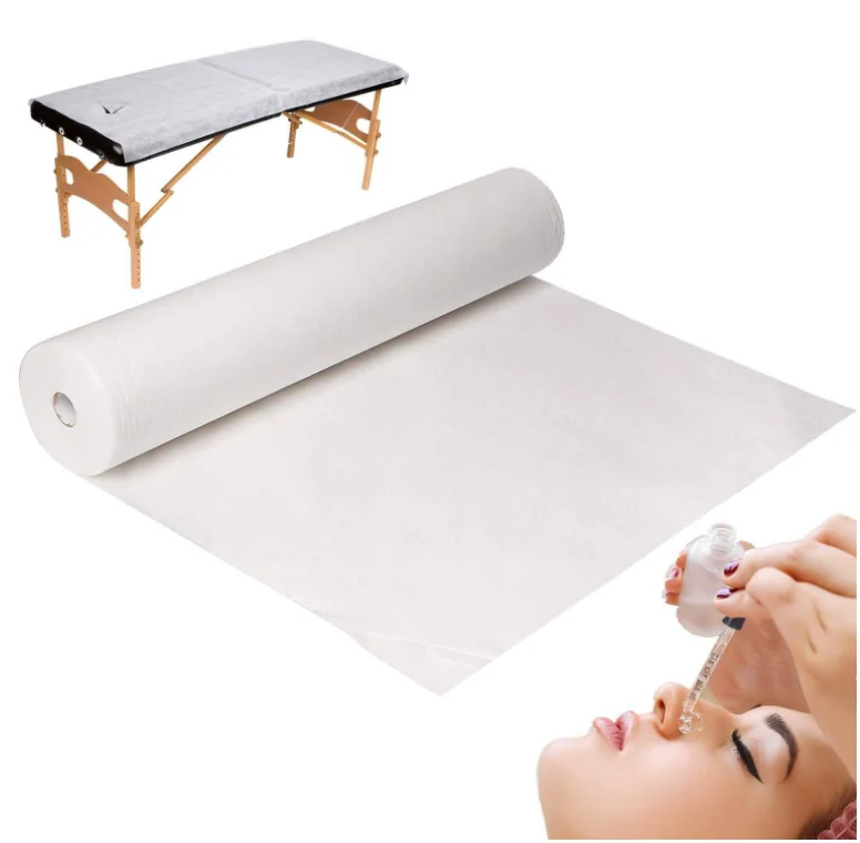 Cheap white disposable non woven bed sheet hospital non-woven roll flat bed sheet