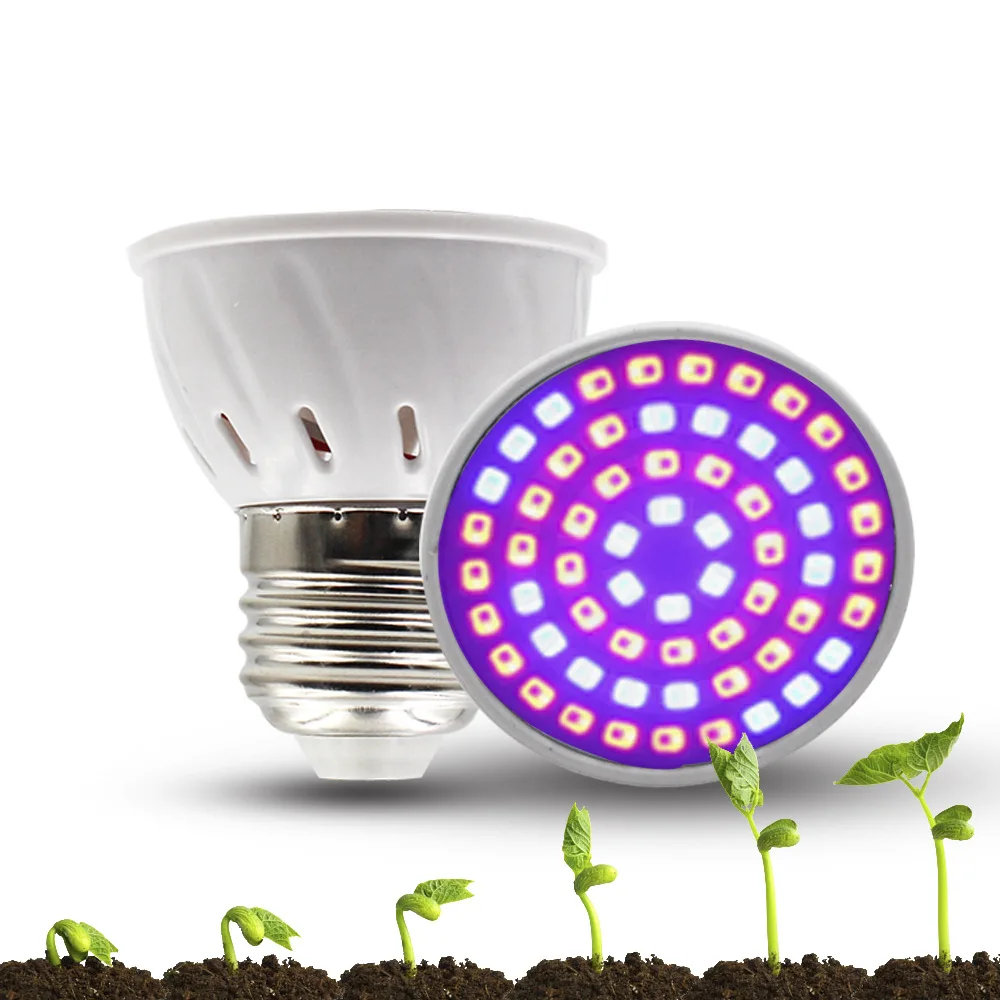 Оптовая продажа E27/GU10/E14 светодиодной лампы для растений 2835SMD семян овощей вегетативного роста колпак для лампы УФ лампа