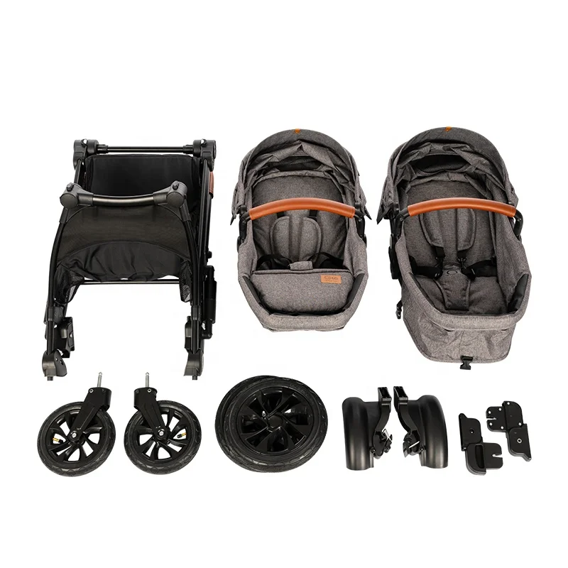 China Factory Supplied high quality Luxury Triple Safety Twins 3 In 1 Baby Stroller