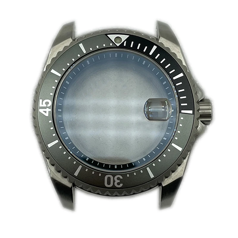 Wholesale custom low moq 20atm sapphire glass 316L stainless steel nh35 brush matt titanium watch part case men for sale