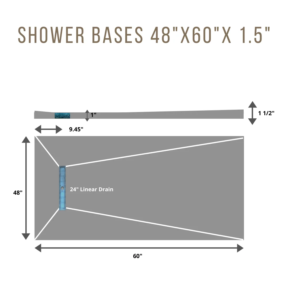 Customized XPS Foam Shower Base Shower Tray with Drain and Grate