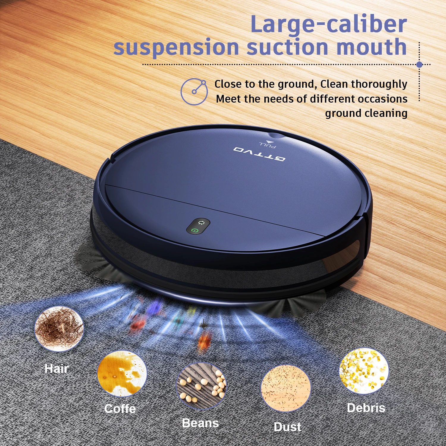 BR151 GTTVO Self Charge Smart Automatic Rechargeable Wireless WIFI Dry and Wet Floor Sweeping Robot Vacuum Cleaner and Mop