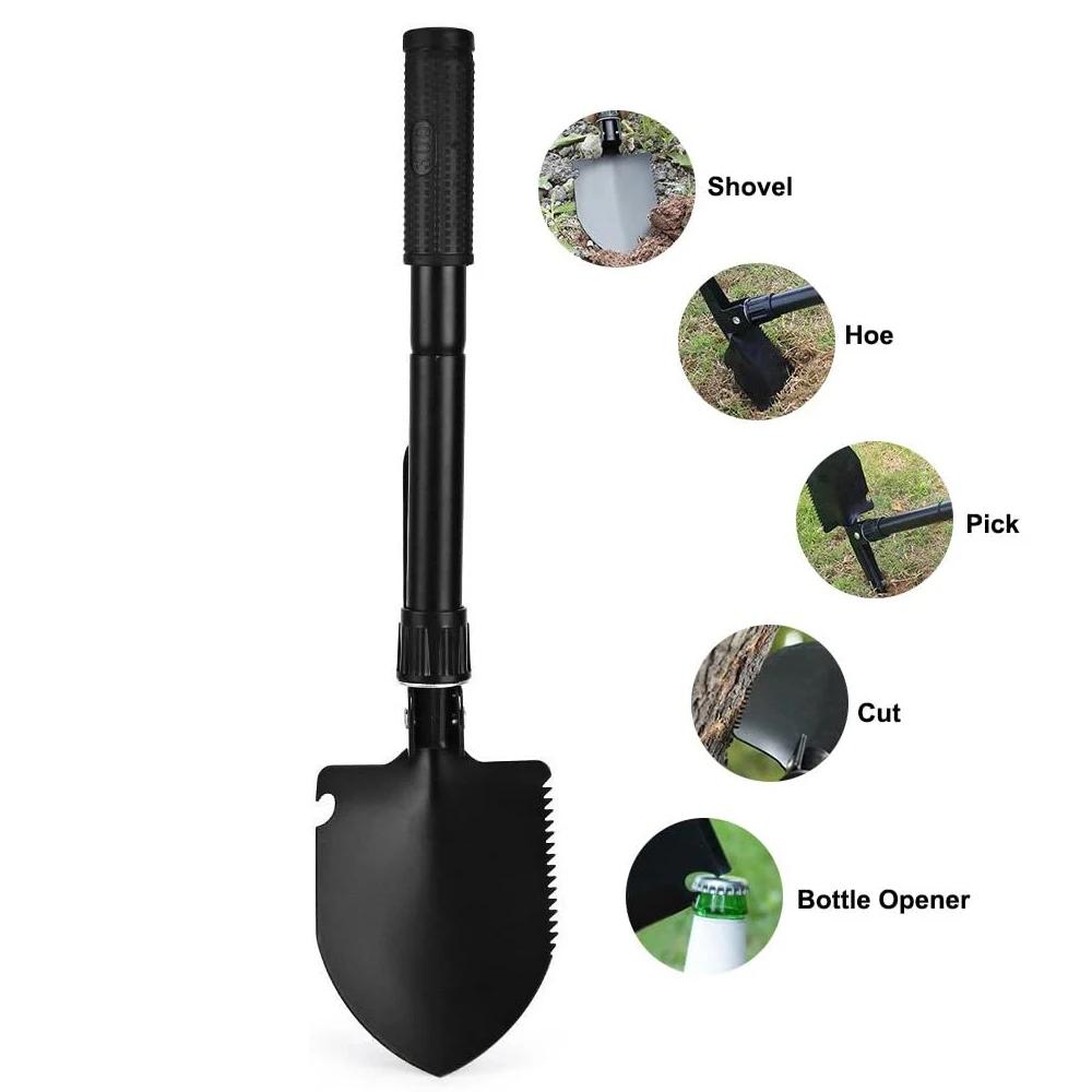 Outdoor Camping Hiking Survival Shovel Multifunctional Mini Foldable Shovel for Gardening Camping Tools Emergency