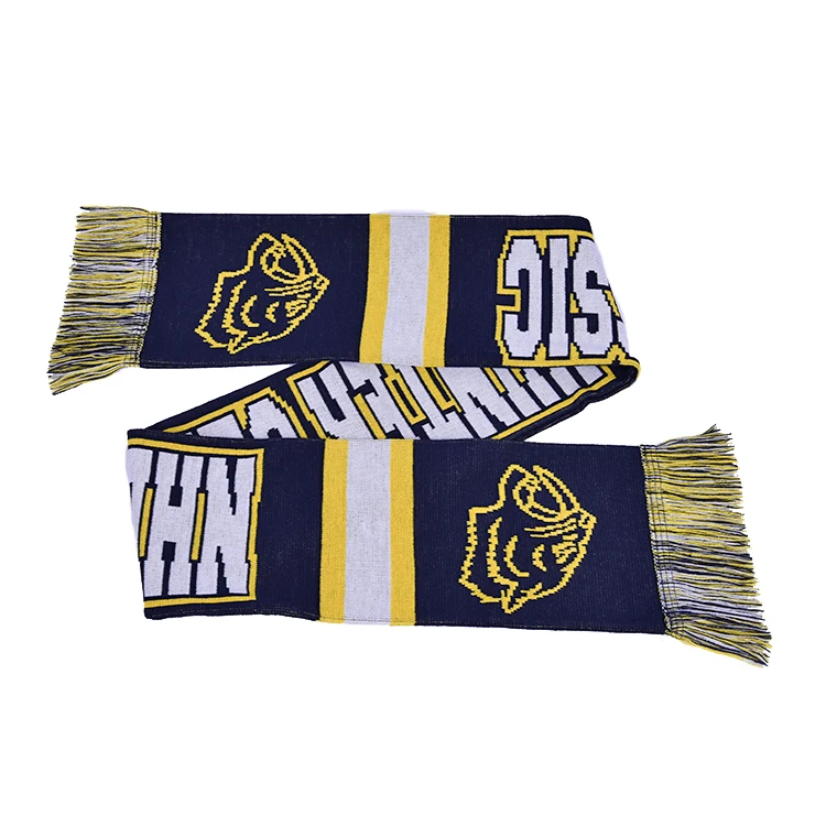Personalized Custom Fashion Acrylic Knitted Sports Soccer Fans Scarf
